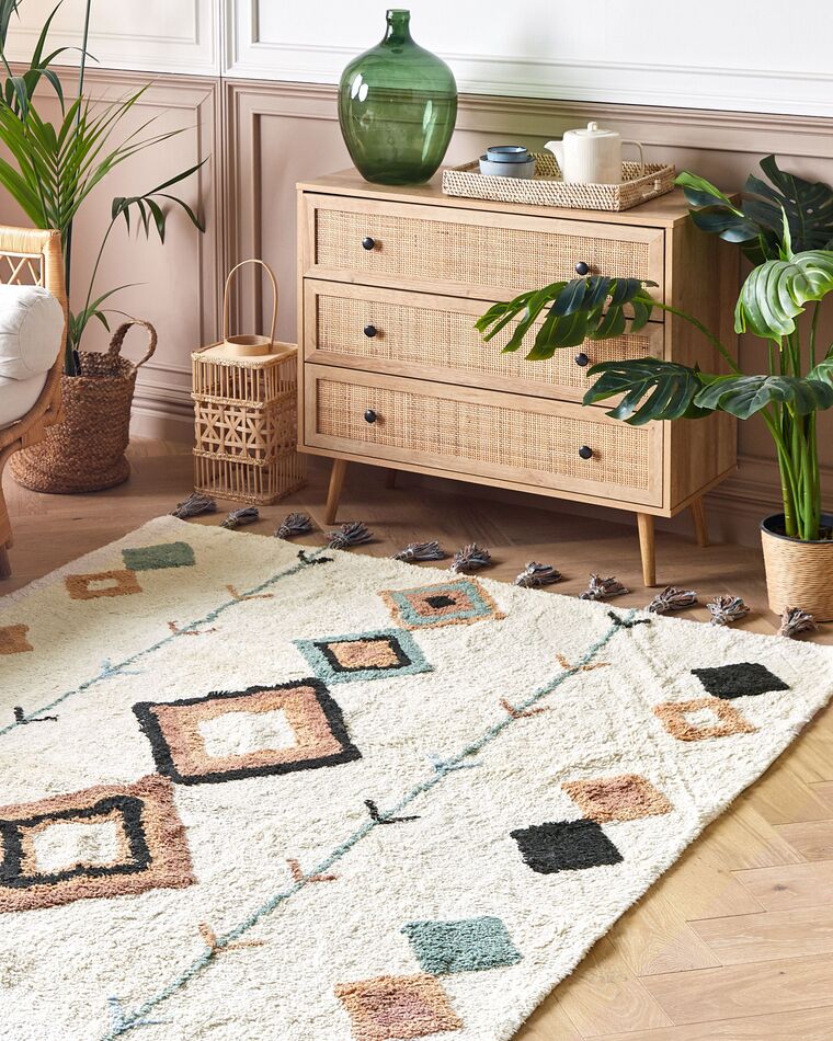 Cotton Area Rug 140 x 200 cm Multicolour ESKISEHIR | Beliani.co.uk