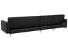 Right Hand Modular Faux Leather Sofa with Ottoman Black ABERDEEN_715408