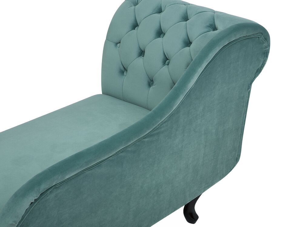 Left Hand Chaise Lounge Velvet Mint Green NIMES Beliani.co.uk