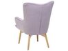 Sessel Samtstoff violett mit Hocker VEJLE_712805