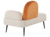 Chaise longue de terciopelo blanco/naranja derecho ARCEY_896110