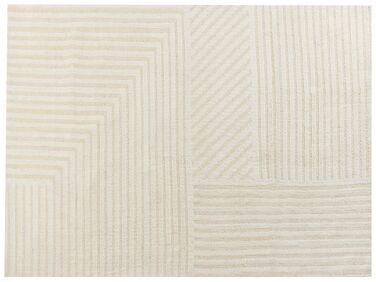 Teppich Wolle hellbeige 300 x 400 cm Steifenmuster ABEGUM