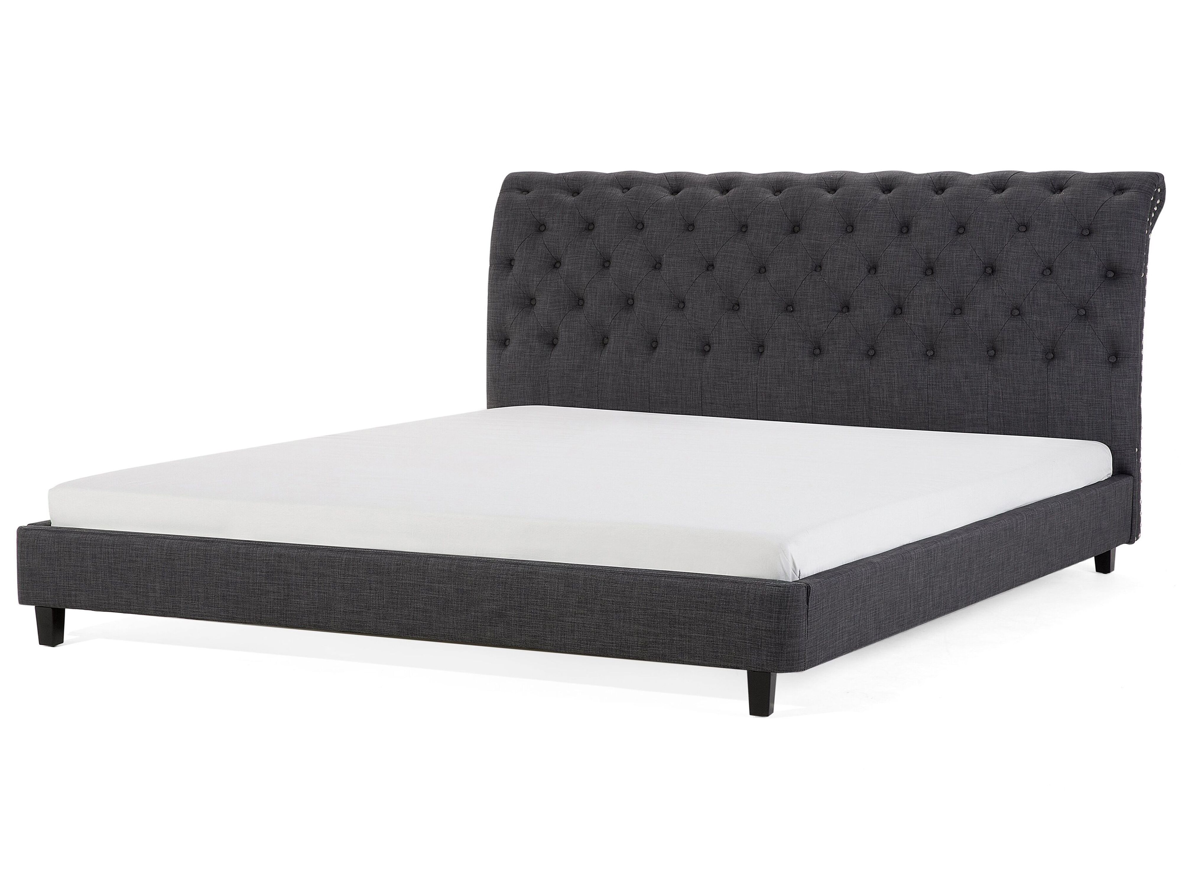 lit en tissu polyester gris 180x200 reims beliani fr