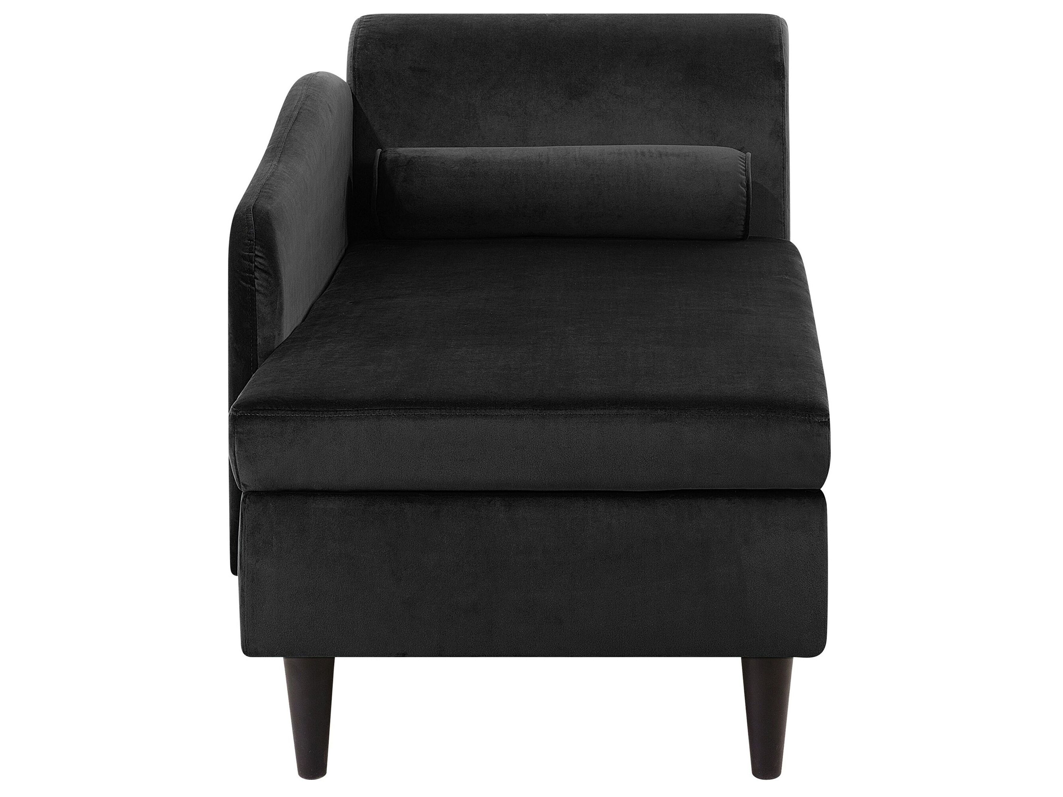 Chaise longue con contenitore velluto nero lato sinistro MERI II