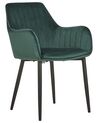 Conjunto de 2 sillas de comedor de terciopelo verde oscuro WELLSTON_803631