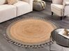 Okrúhly jutový koberec ⌀ 140 cm béžová a sivá MARTS_869885