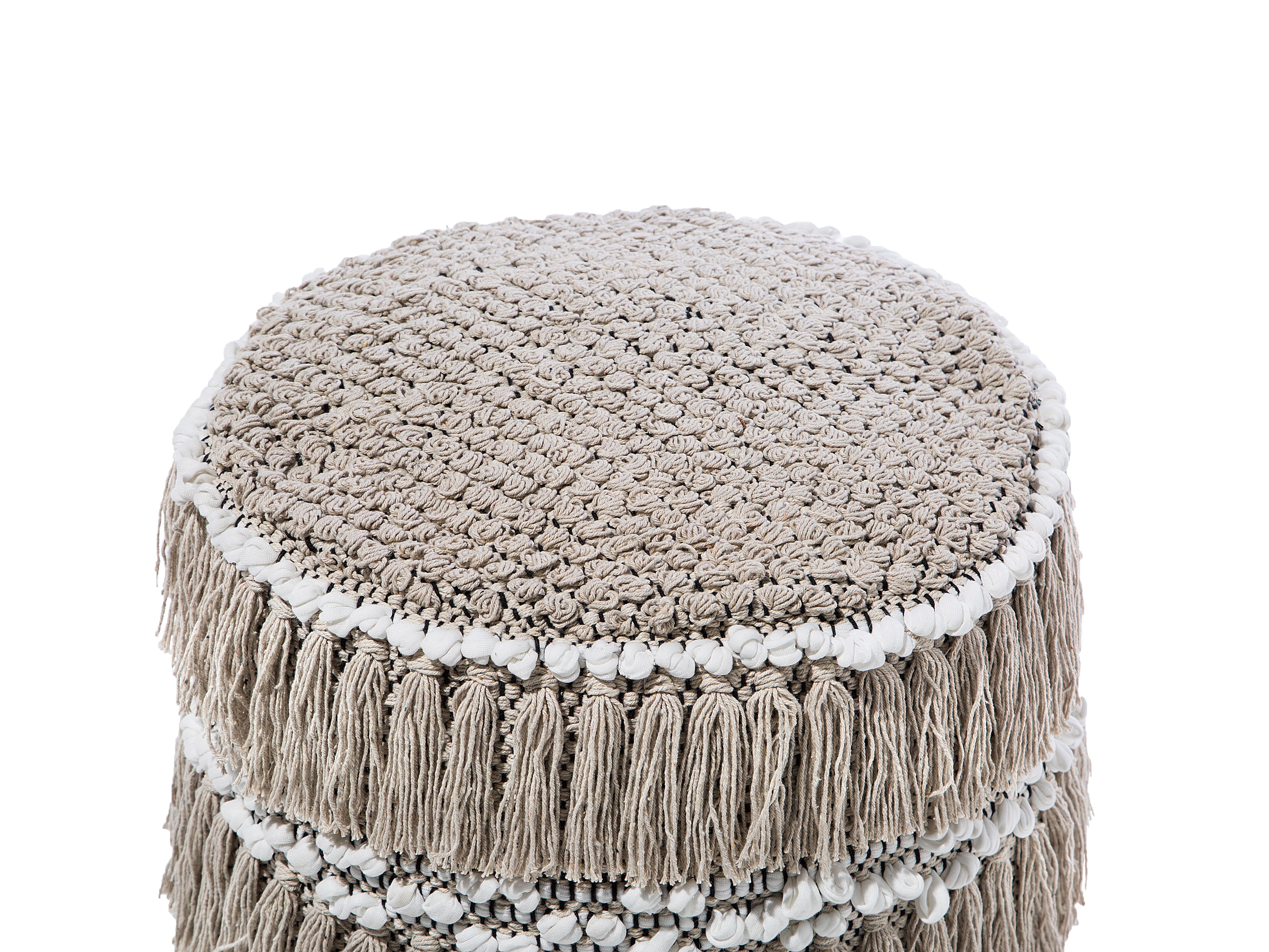 Puf ø 44 cm beżowy NOIDA