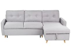4-istuttava kulmavuodesohva säilytystilalla vasenk. vaaleanharmaa FLAKK