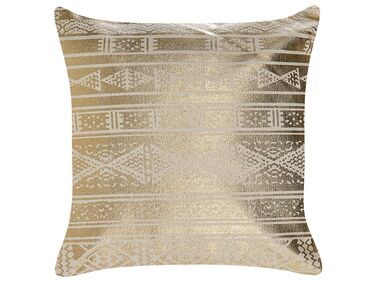 Bawełniana poduszka dekoracyjna w geometryczny wzór 50 x 50 cm złota OUJDA
