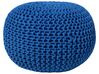 Cotton Knitted Pouffe 50 x 35 cm Navy Blue CONRAD_735559