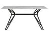 Dining Table with Glass Top 160 x 90 cm Marble Effect with Black BALLINA_794025