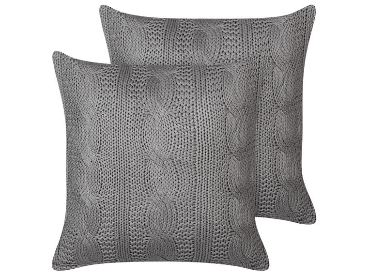 Set di 2 cuscini cotone grigio 45 x 45 cm CONSTYLIS_914024