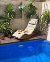 Wooden Garden Sun Lounger with Cushion Taupe BRESCIA_827573
