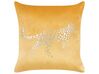 Set of 2 Velvet Cushions Animal Motif 45 x 45 cm Yellow MARULA_854620