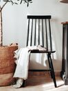 Conjunto de 2 sillas de comedor de madera de caucho negro BURBANK_834764