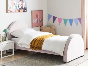 Velvet EU Single Size Bed Pink NOZAY