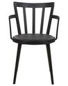 Set of 4 Plastic Dining Chairs Black MORILL_876229