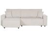 Right Hand Jumbo Cord Corner Sofa Bed Off-White ABACKA_896830