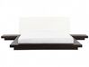 Łóżko ze stolikami nocnymi 180 x 200 cm ciemne drewno ZEN_103595