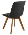 	Conjunto de 2 sillas de poliéster negro/madera oscura CALGARY_800087