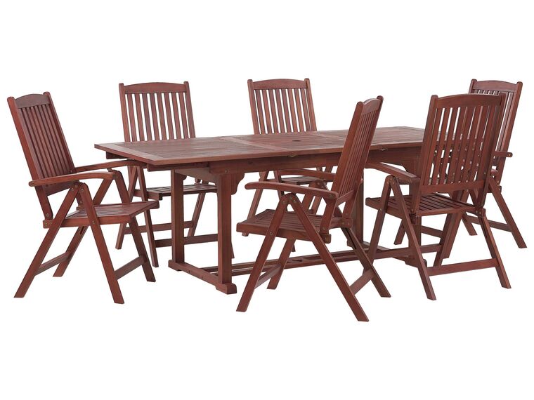 Set di tavolo e 6 sedie da giardino in legno di acacia TOSCANA_800588
