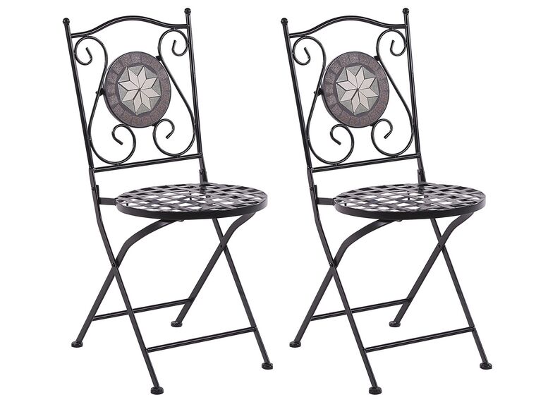 Sada 2 kovových zahradních židlí černé CARIATI_825731