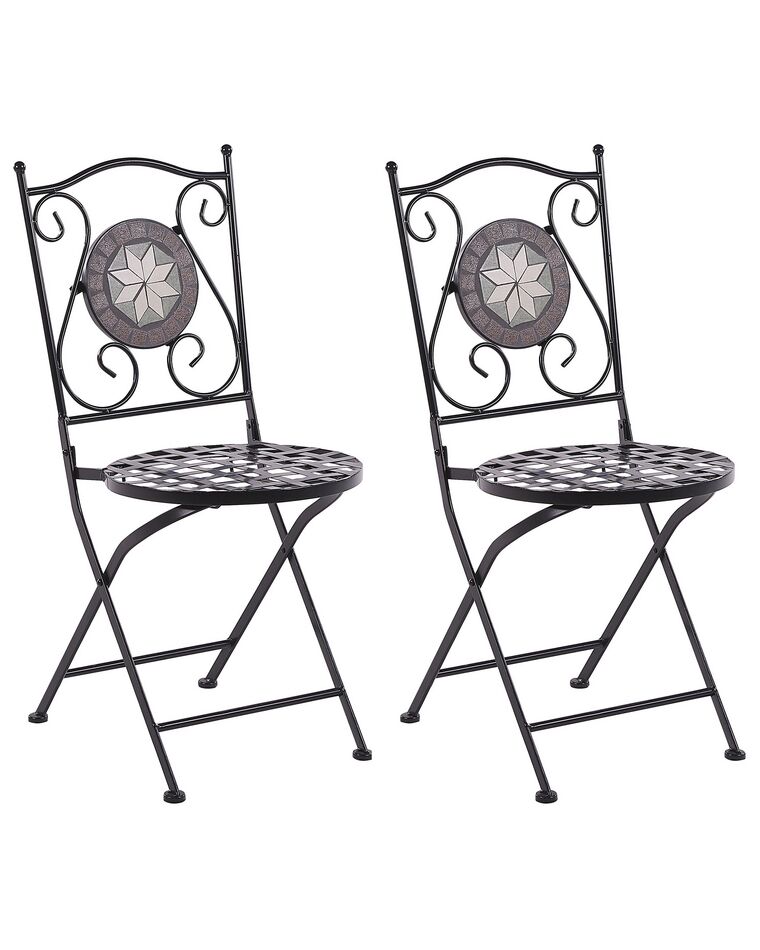 Fekete fém kerti szék kétdarabos szettben CARIATI_825731