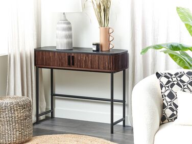 Console Table Dark Wood with Black JOSE