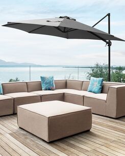 Riippuva aurinkovarjo tummanharmaa ⌀ 295 cm SAVONA II Riippuva aurinkovarjo tummanharmaa ⌀ 295 cm SAVONA II