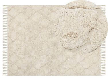 Alfombra de algodón beige claro 140 x 200 cm SILCHAR