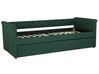 Rozkládací čalouněná postel 80 x 200 cm zelená LIBOURNE_770657