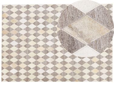 Kožený koberec béžovo-hnědý 160 x 230 cm SESLICE 