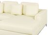 Left Hand Leather Corner Sofa with Ottoman Beige OSLO_769175