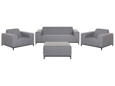 5 Seater Garden Sofa Set Grey with Black ROVIGO