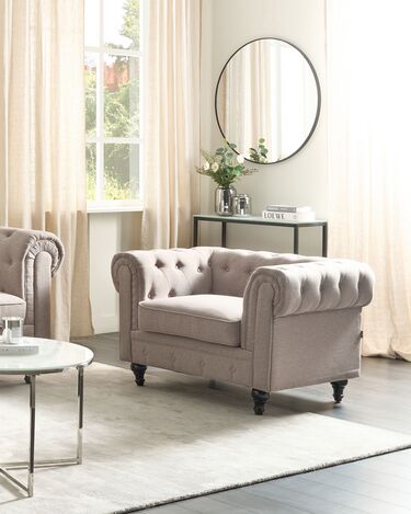Lenestol stoff taupe CHESTERFIELD