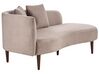 Left Hand Velvet Chaise Lounge Taupe CHAUMONT_880795