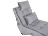 Chaise longue en velours gris clair avec haut parleur Bluetooth et port USB SIMORRE_794360