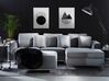 Left Hand Velvet Corner Sofa with Ottoman Light Grey OSLO_744118