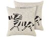 Set of 2 Cotton Kids Cushions Zebra Motif 45 x 45 cm Beige JABORI_905266