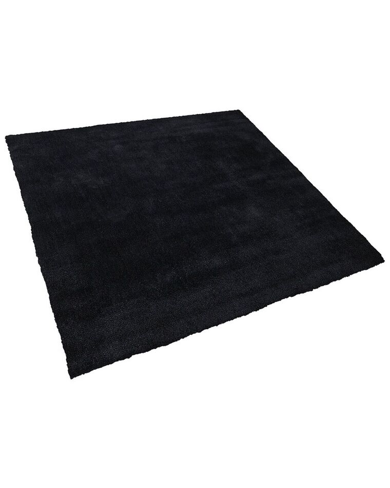 Shaggy Area Rug 200 x 200 cm Black DEMRE Beliani.co.uk