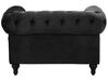 Sofa Set Samtstoff schwarz 4-Sitzer CHESTERFIELD_707689