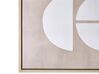 Abstract Framed Canvas Wall Art 63 x 93 cm Beige RACALE_891189