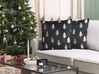 Set of 2 Velvet Cushions Christmas Tree Pattern 45 x 45 cm Black CUPID_814356
