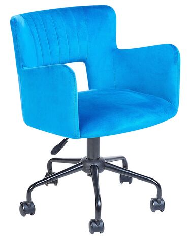 Zamatová kancelárska stolička modrá SANILAC