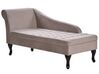 Left Hand Velvet Chaise Lounge with Storage Taupe PESSAC_881743