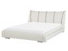 Biela kožená posteľ 160 x 200 cm NANTES_812910