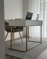 Home Office Desk / 2 Drawer Console Table White with Gold WESTPORT_913486
