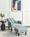 Linen Recliner Chair with Ottoman Mint Grey OLAND_901997