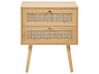 Rattan 2 Drawer Bedside Table Light Wood PEROTE_841276