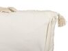 Tufted Cotton Cushion with Tassels 45 x 45 cm Light Beige AVIUM_838635